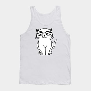 Cat Wearing Sunglasses - funny cat design Tank Top